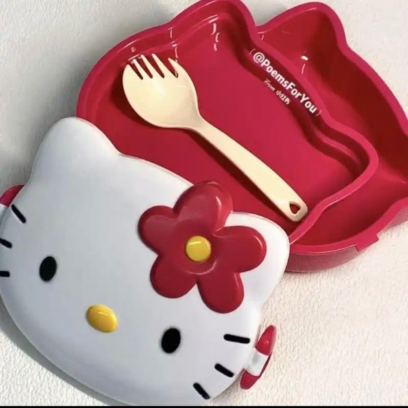 Hello Kitty Bento box , comes with spork (half spoon half fork) - Picture 3 of 6